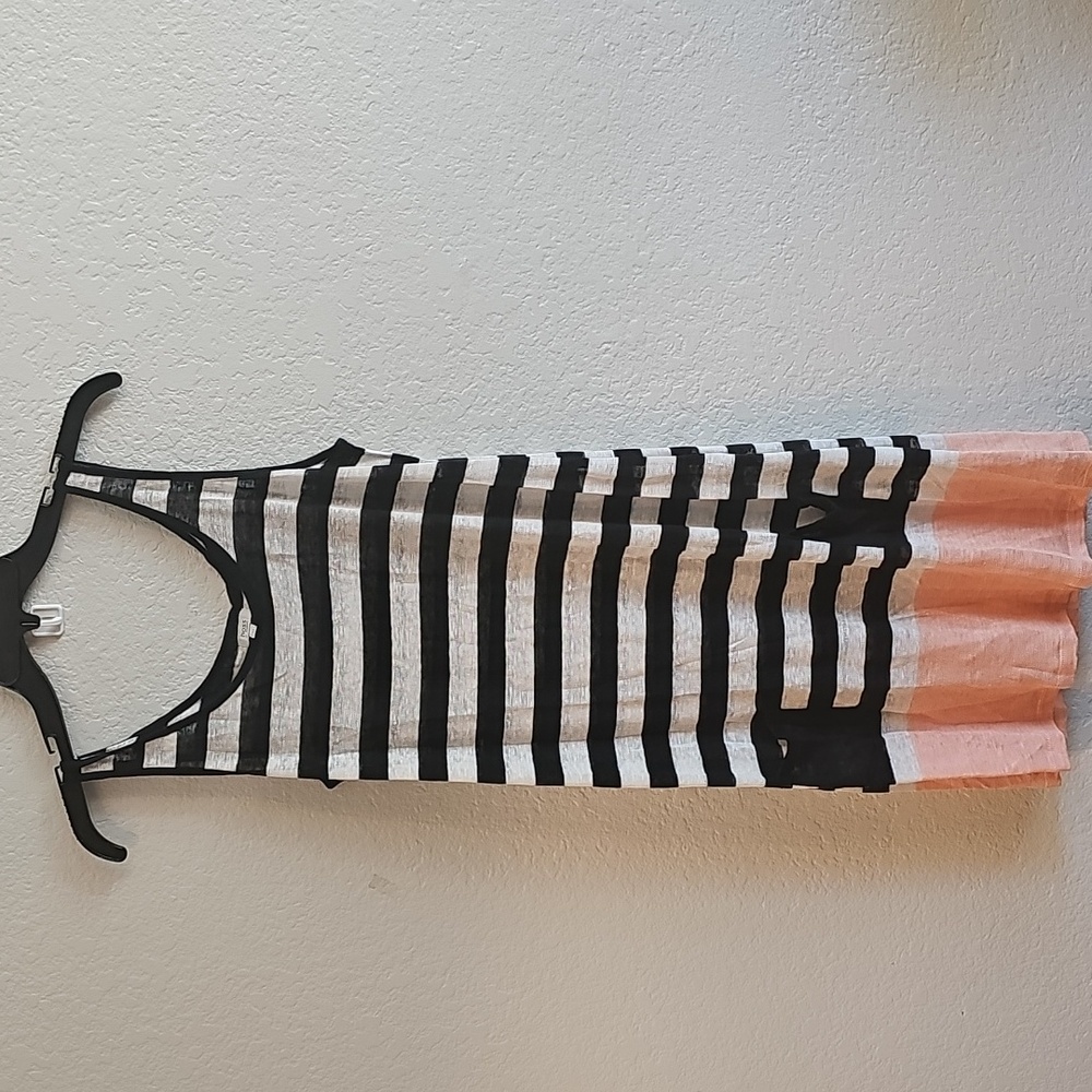 Striped Hoss Intropia Sleeveless Dress with Black and Pink Accents